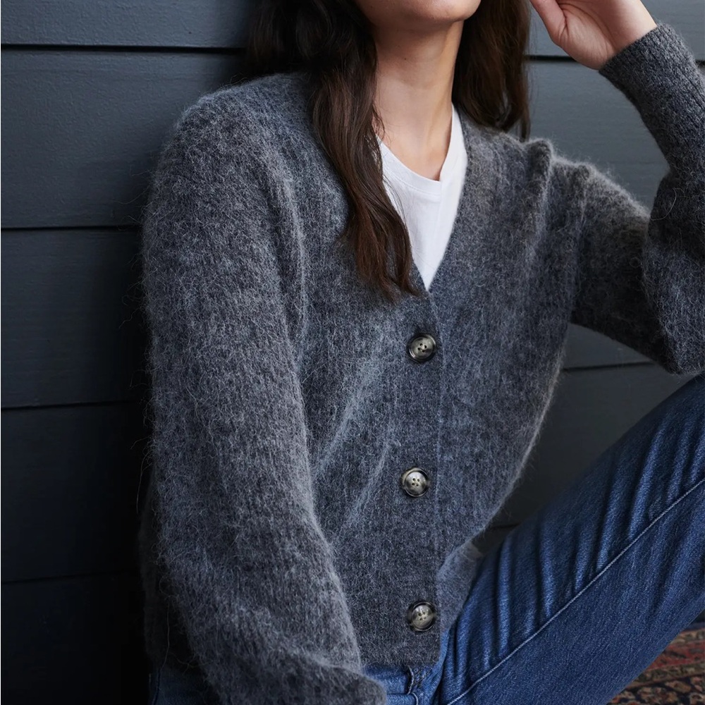 Quince Baby Alpaca-Wool Cropped Cardigan